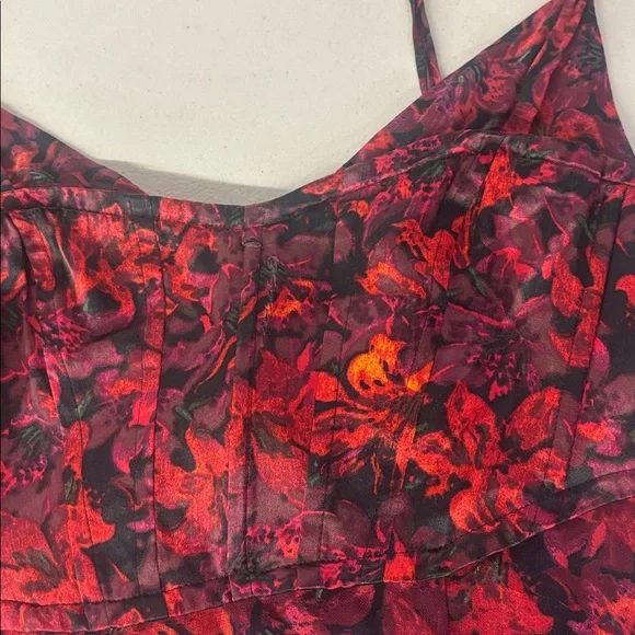 sz 2 Stargazer Lilies Glenda Gown dress Cinq à Sept Long Floral Printed Ruffle - Picture 4 of 5